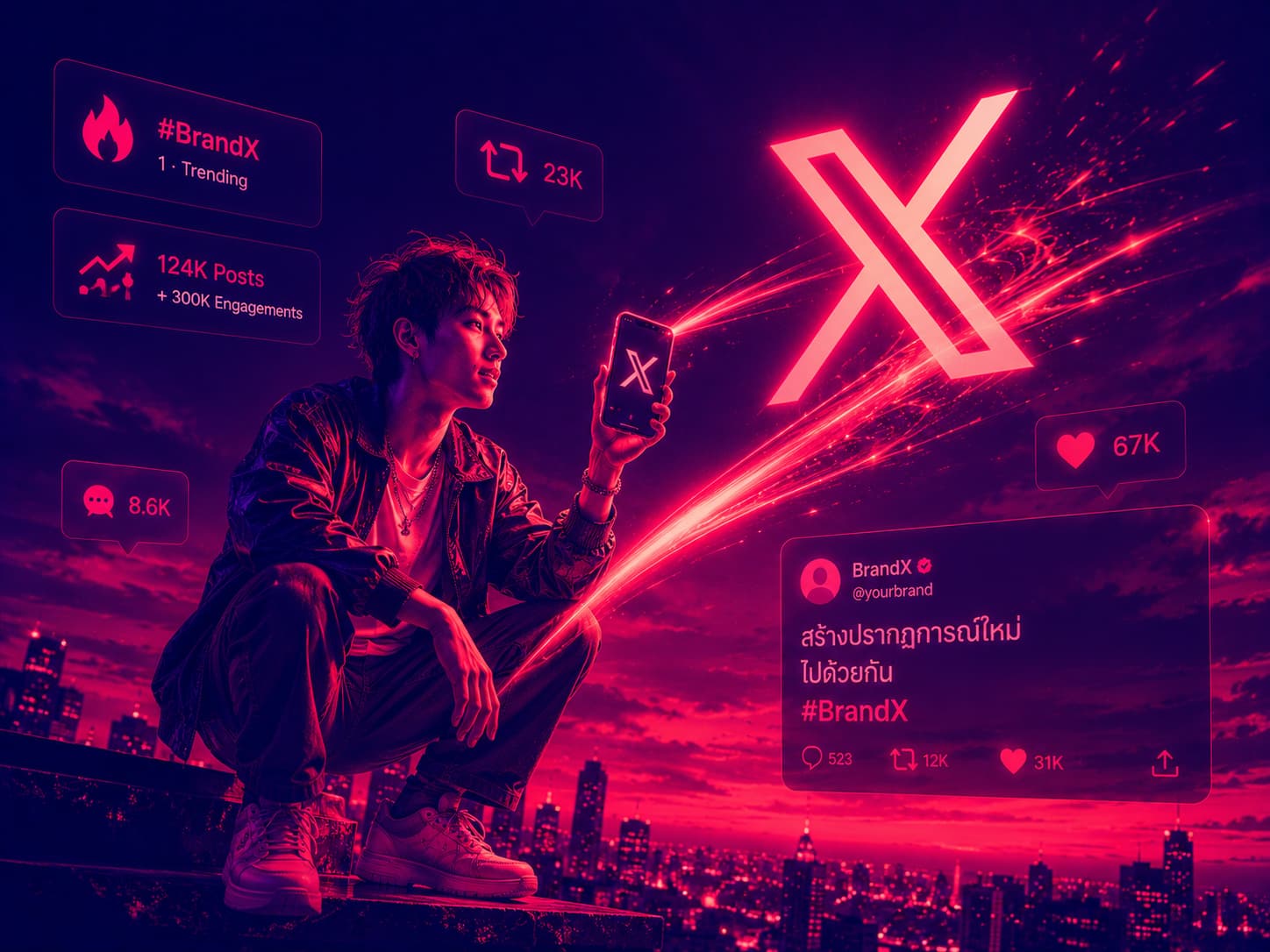 รับทำโฆษณาบน X (Twitter) ปั่นเทรนด์เรียลไทม์ให้เป็นไวรัล