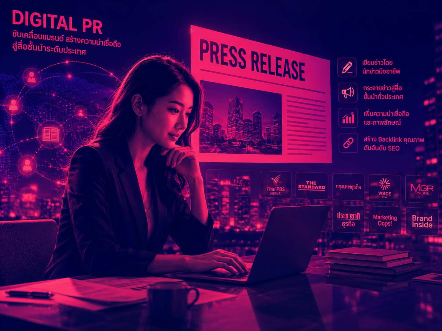 บริการประชาสัมพันธ์ออนไลน์ (Digital PR) ส่งข่าวแจกสื่อชั้นนำ