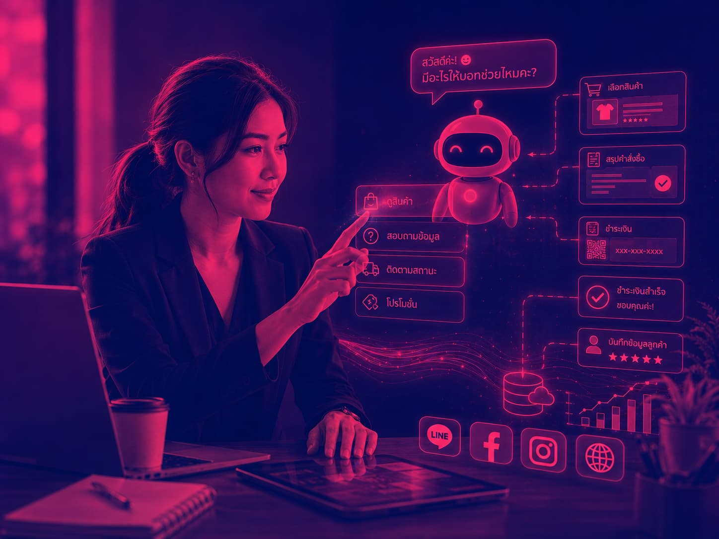 บริการรับเซ็ตระบบ Chatbot AI อัจฉริยะ ตอบแชทไว ปิดการขาย 24 ชม.